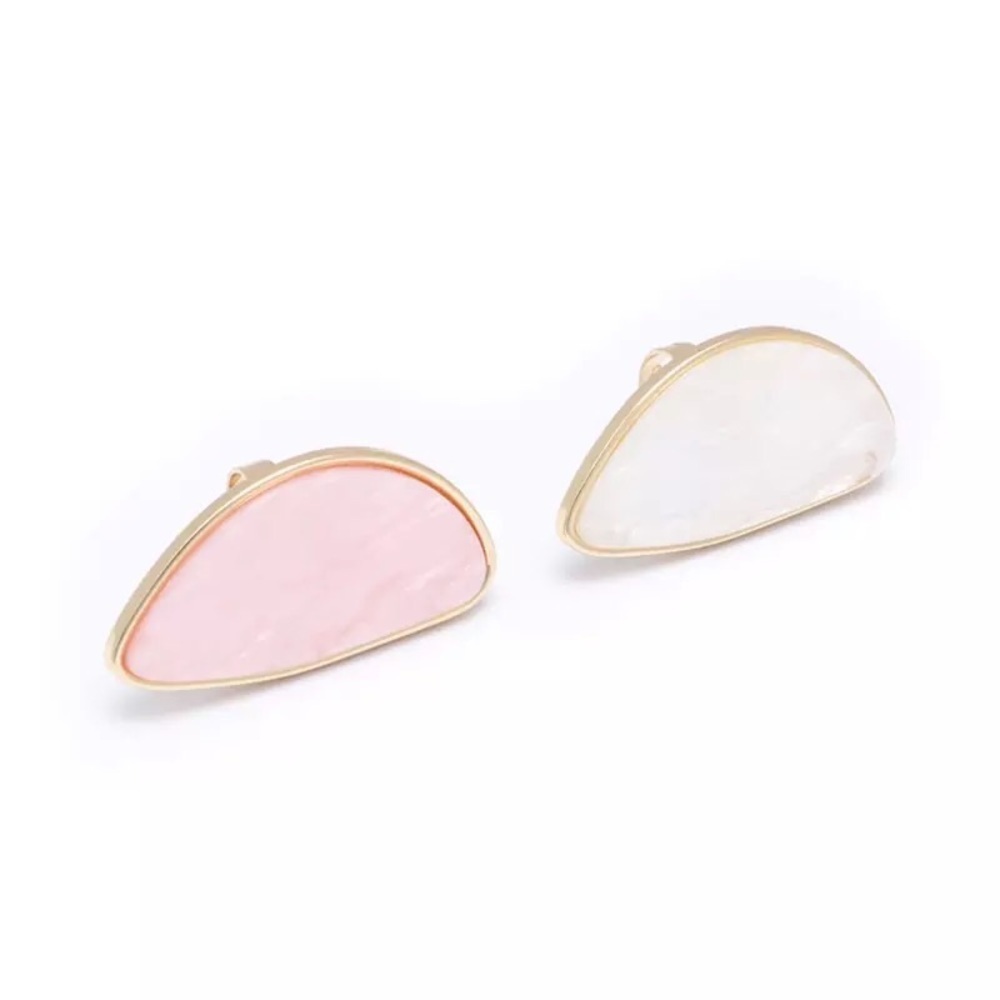Statement Big Pink and White Marble Textured Ring